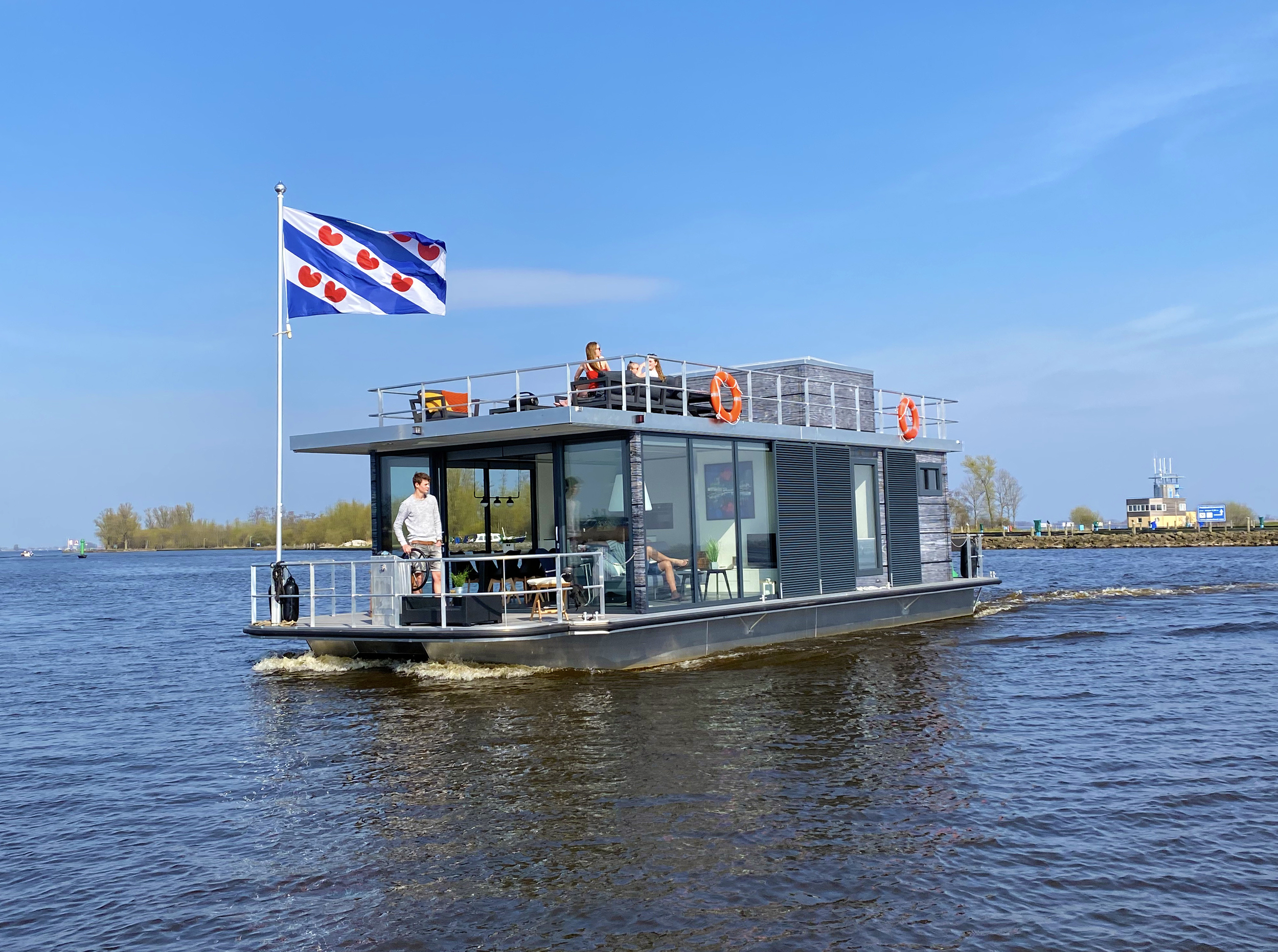 VaarAppartement 'Black Pearl' Houseboat - Panoramahut