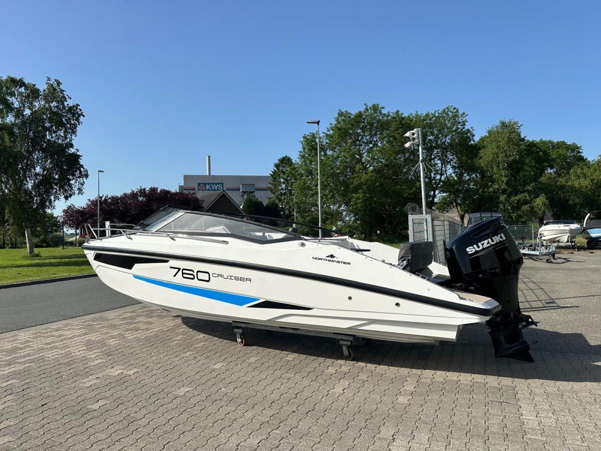 Northmaster 760 Cruiser. Dit schip is aanwezig op de Suzuki stand van hiswa te water 2026.