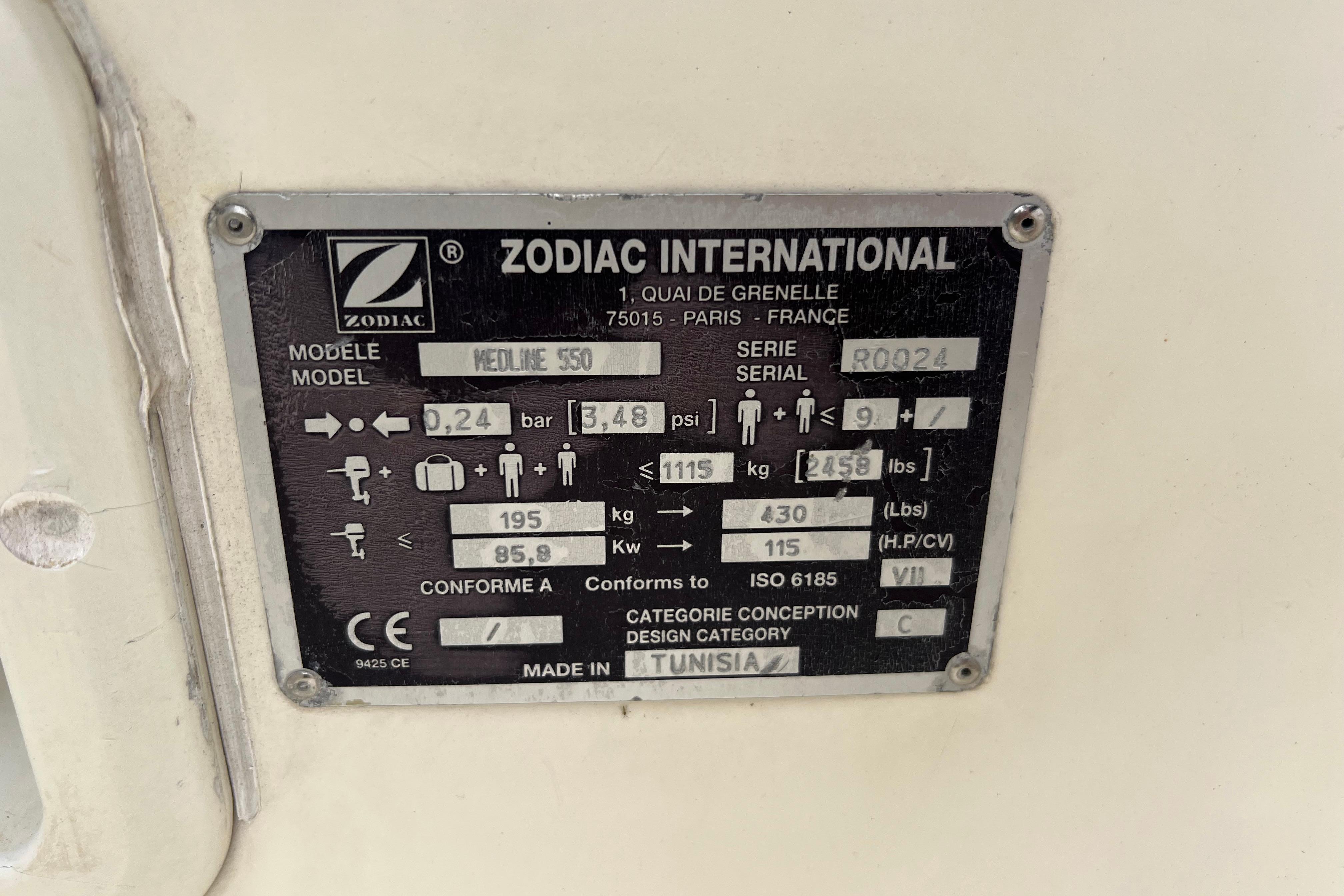 RIB Zodiac Medline 550