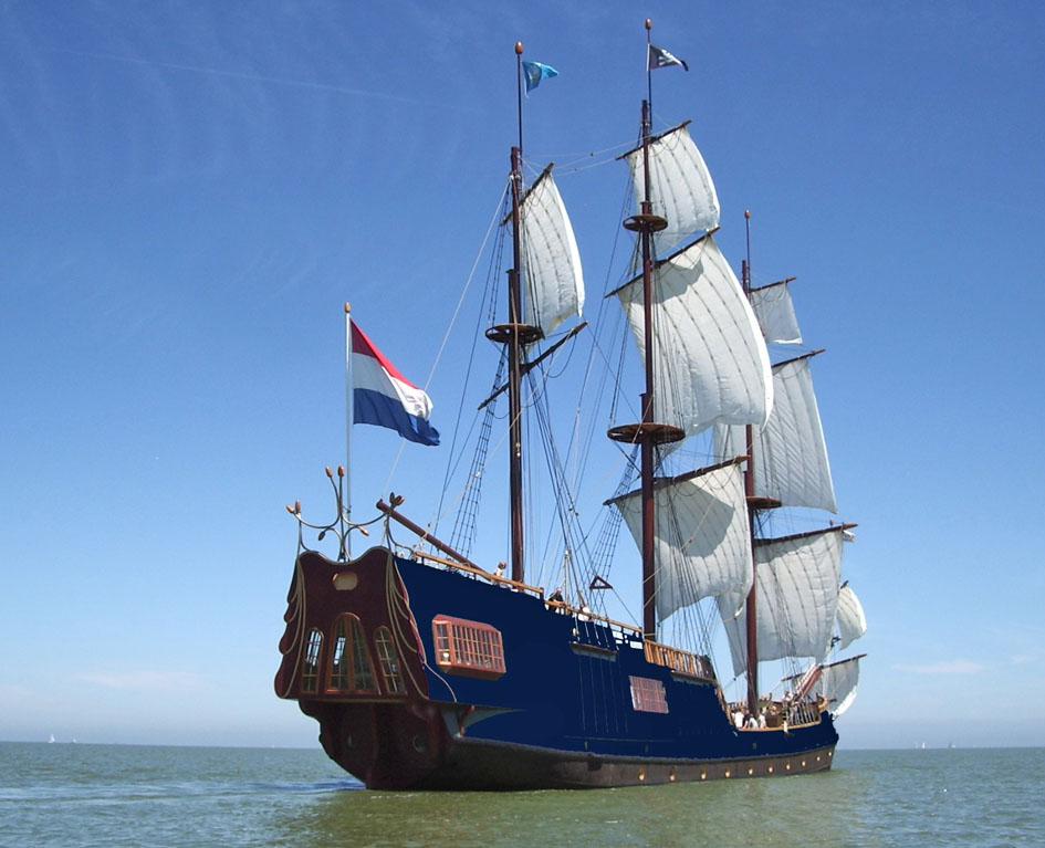 3 mast Charterschip / Evenementenboot 44 nachtgasten, 150 daggasten
