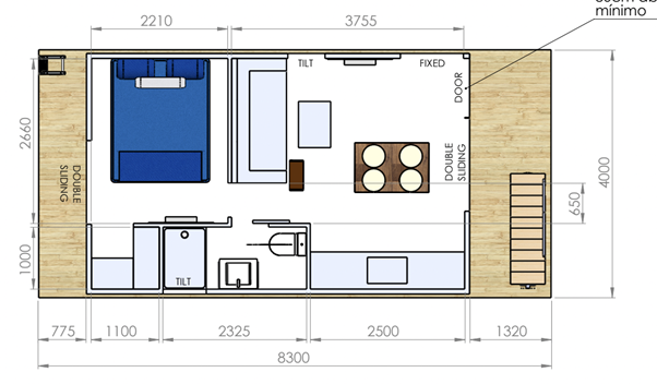 Boat Haus Mediterranean 8X4 MODERN Houseboat