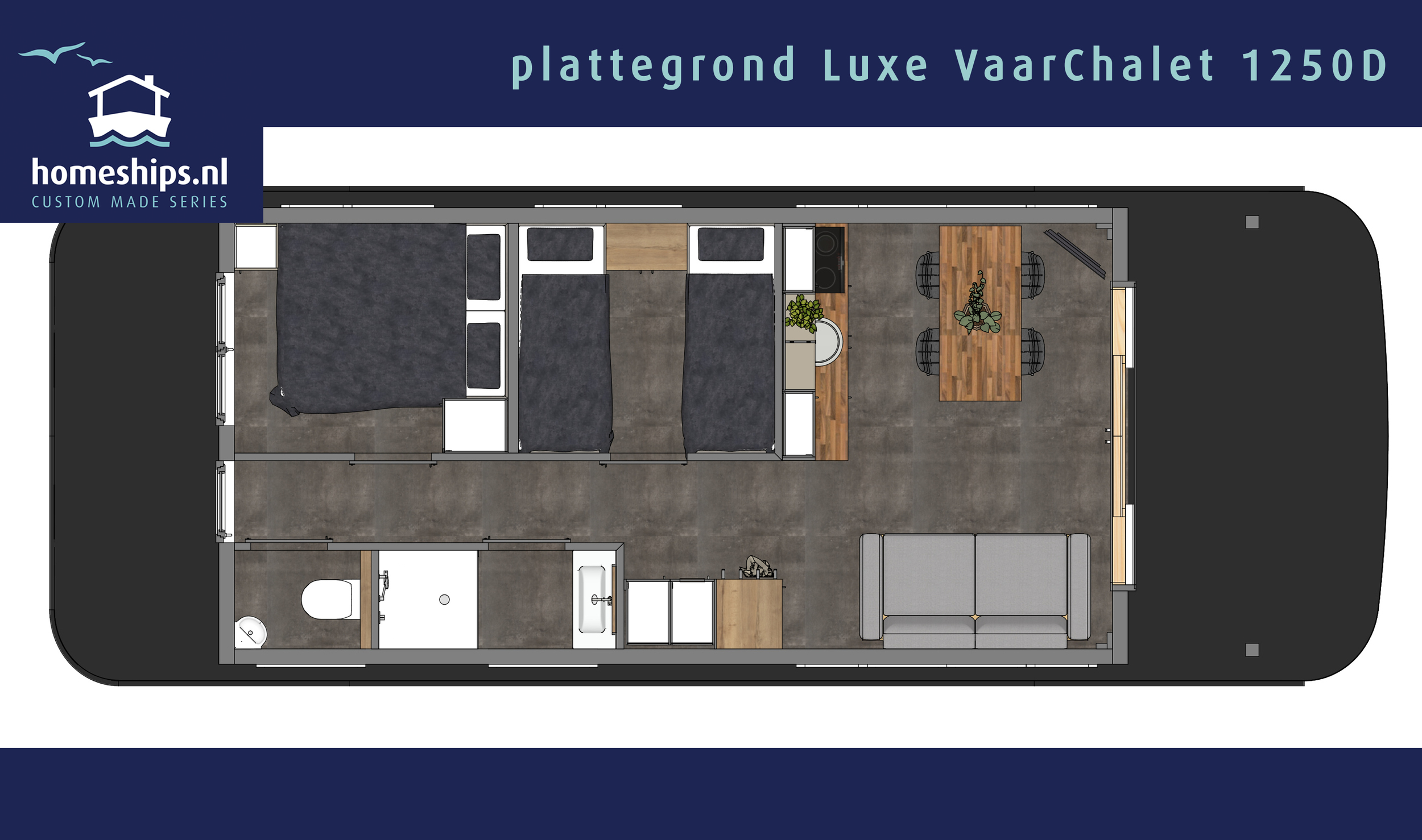 HOMESHIP VaarChalet In Amsterdam 1250D Luxe Houseboat