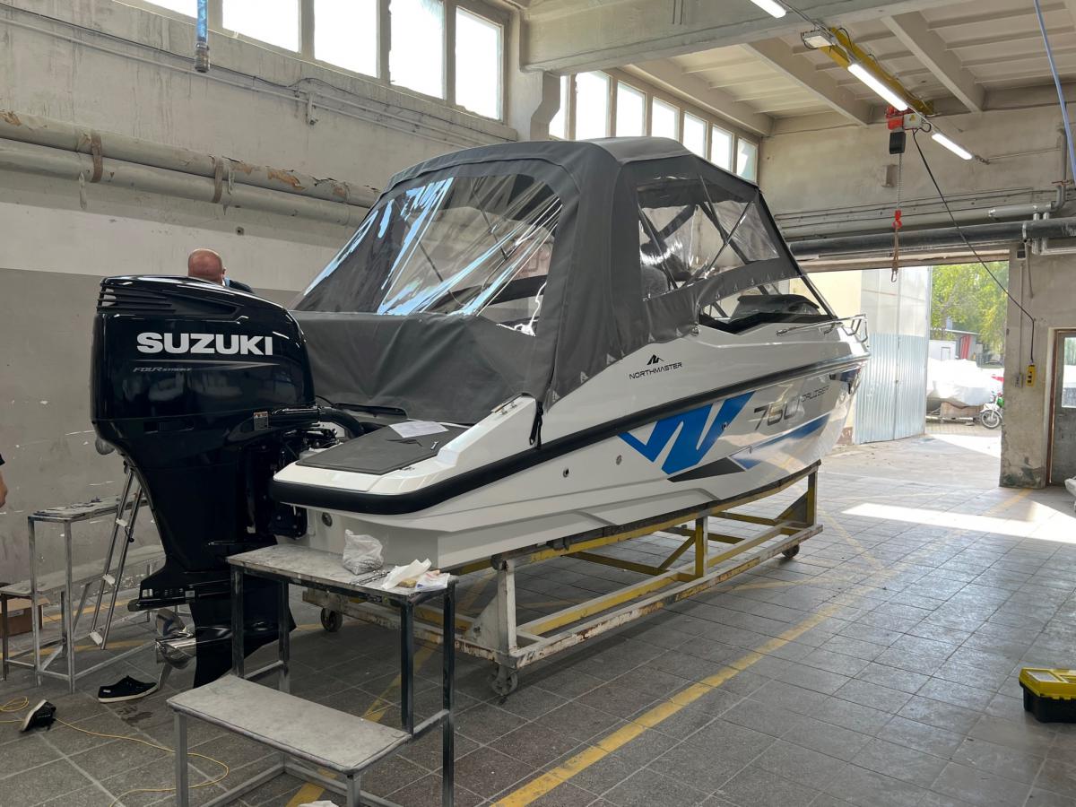 Northmaster 760 Cruiser. Dit schip is aanwezig op de Suzuki stand van hiswa te water 2026.