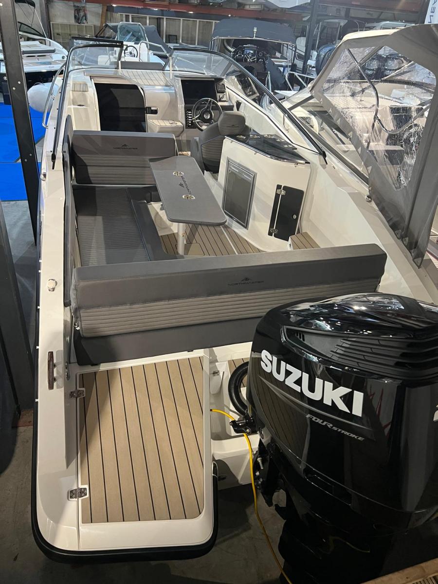 Northmaster 760 Cruiser. Dit schip is aanwezig op de Suzuki stand van hiswa te water 2026.