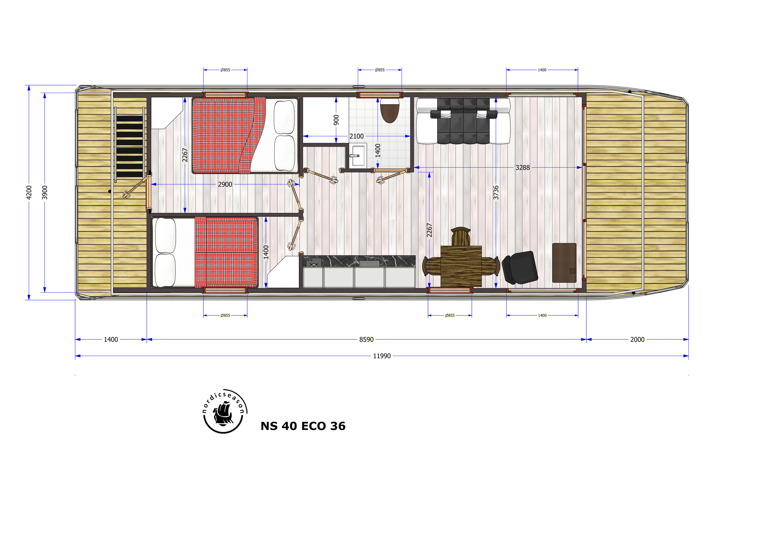 Nordic Season NS 40 Eco 36m2 Houseboat