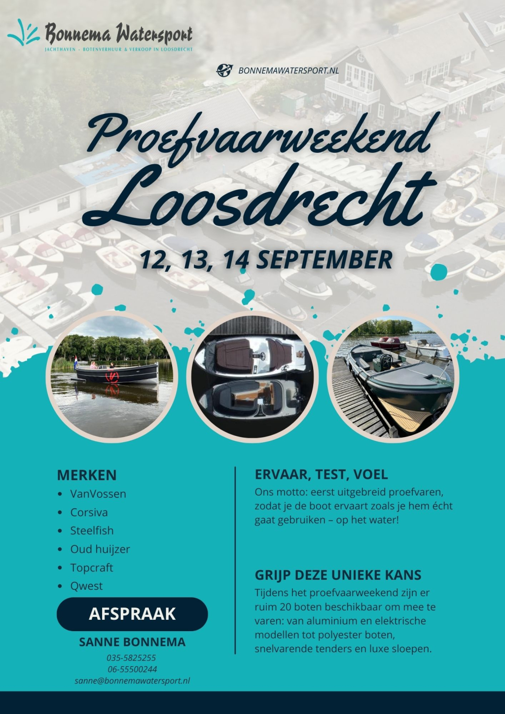 Corsiva 595 tender DEMO  Loosdrecht Proefvaarweekend 19,20,21 sept