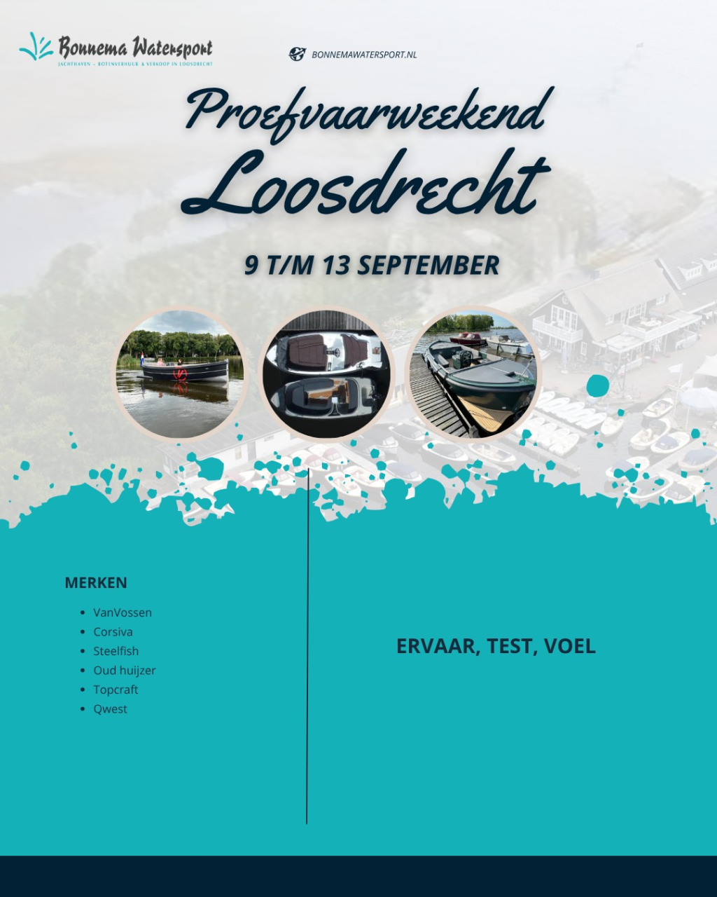 VanVossen E tender elektrisch DEMO Proefvaar dagen 9,10,11, 12 en 13sept