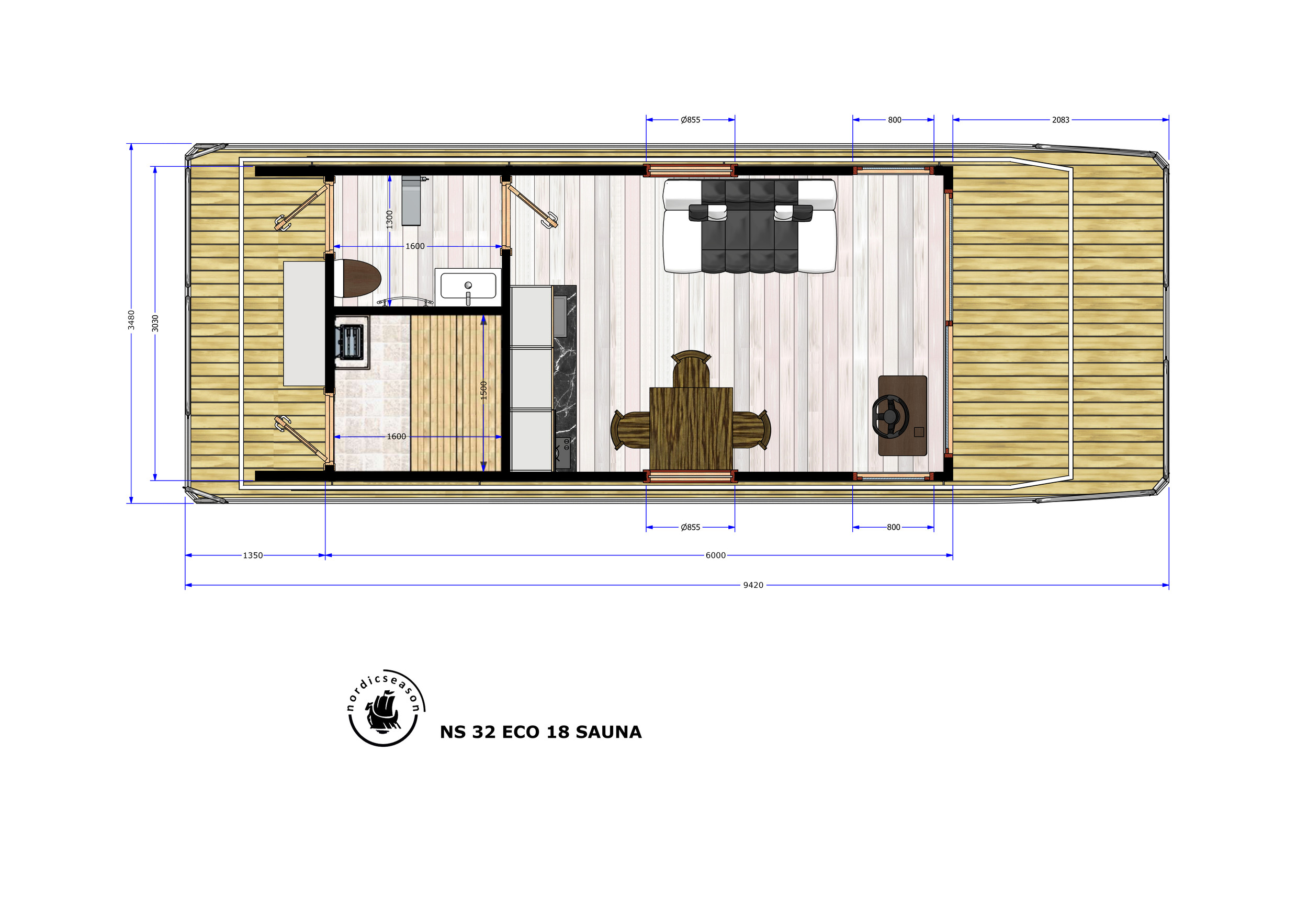 Nordic Season Houseboat NS 32 Eco 18m2